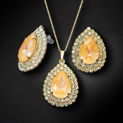 Komplektas "Jasmīns (Peach DeLite)" su Swarovski™ kristalais